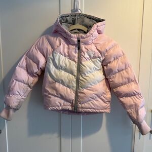Nike Kids Pink and White Puffer Jacket